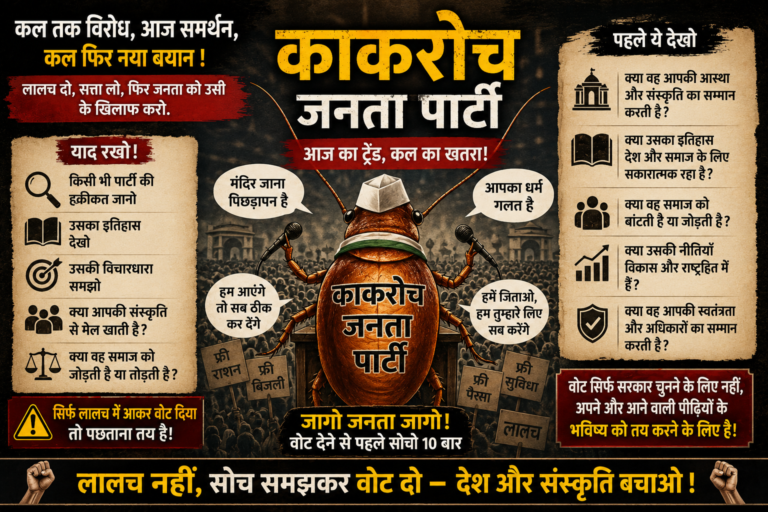 काकरोच जनता पार्टी जागरूकता पोस्टर