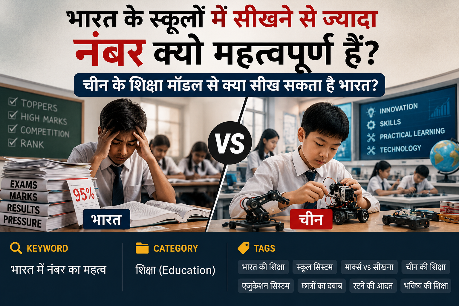भारत बनाम चीन शिक्षा में अंतर